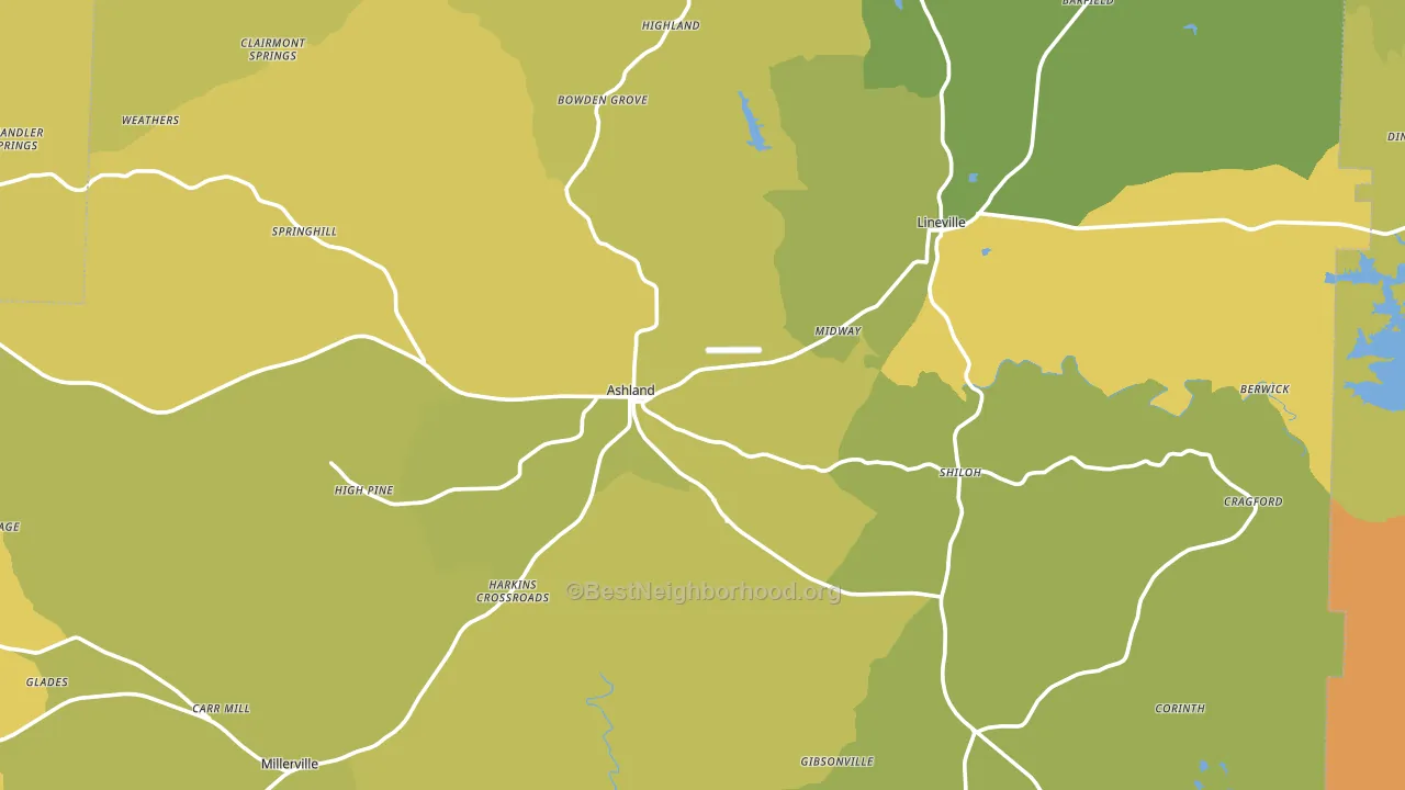 Clay County, AL block-group voter-turnout map