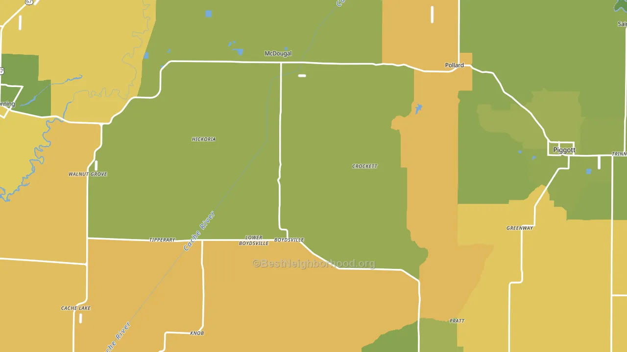 Clay County, AR block-group voter-turnout map