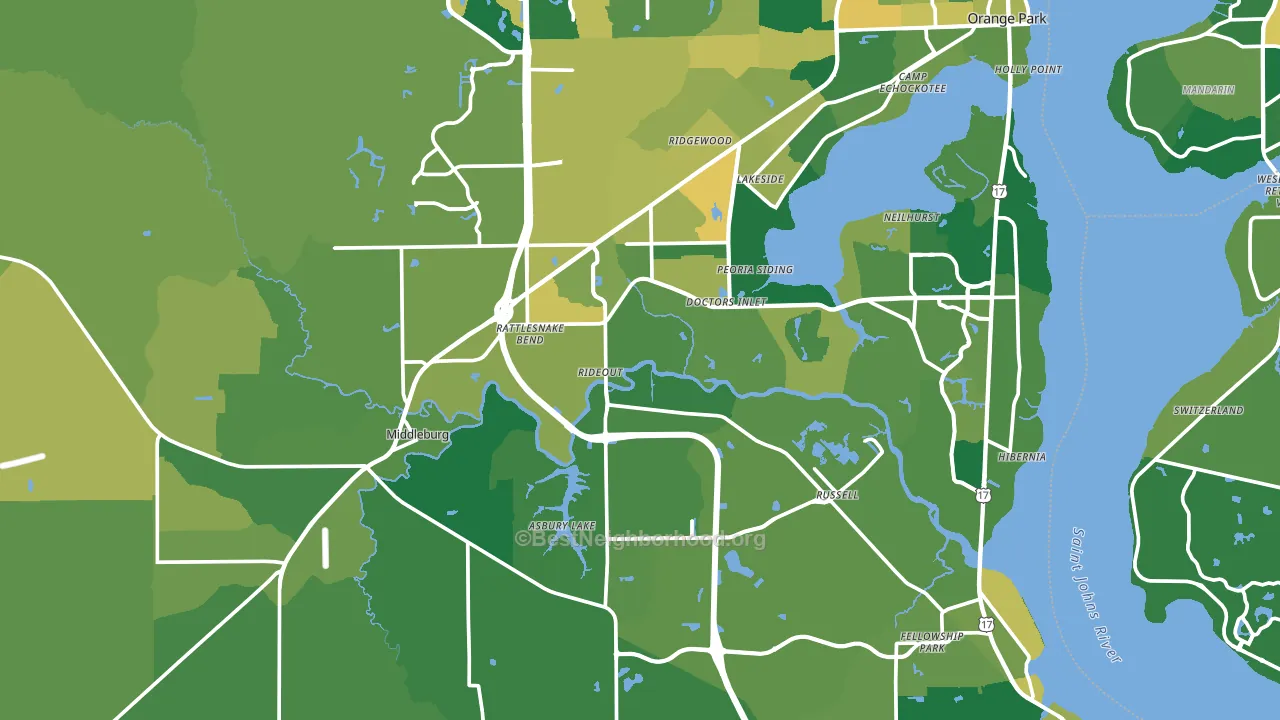 Clay County, FL block-group voter-turnout map