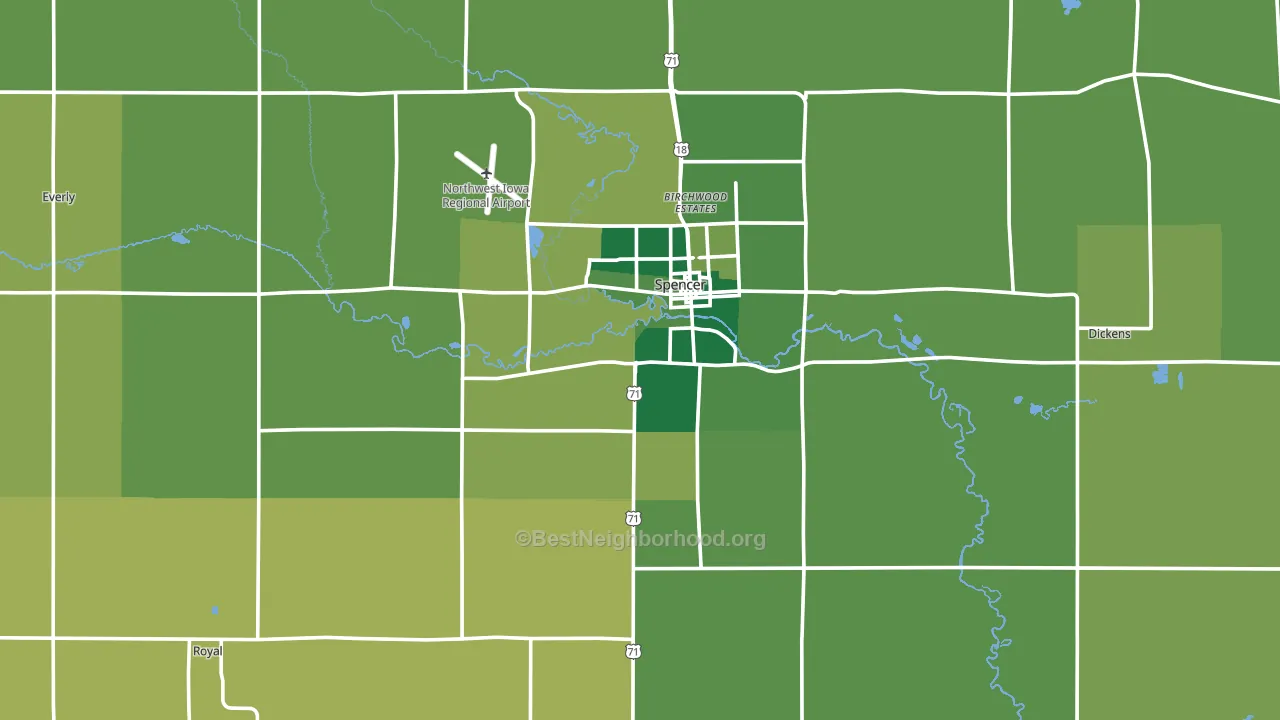 Clay County, IA block-group voter-turnout map