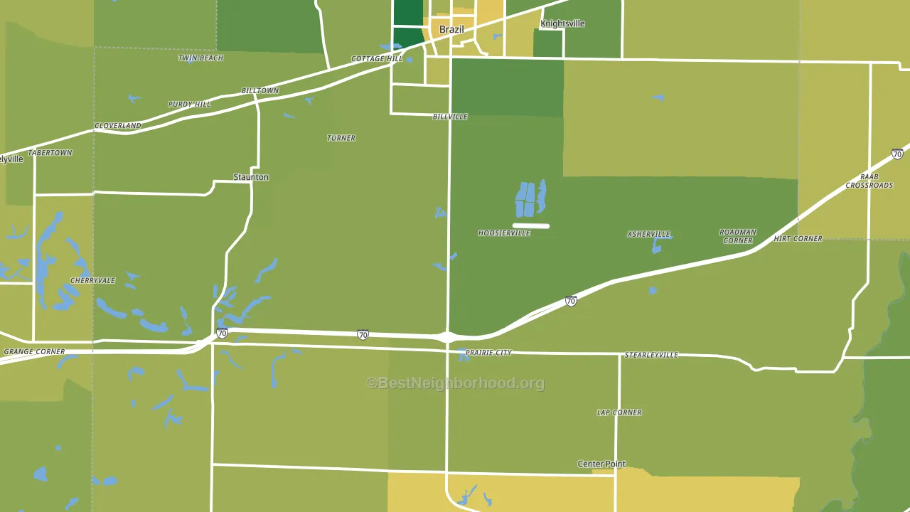 Clay County, IN block-group voter-turnout map