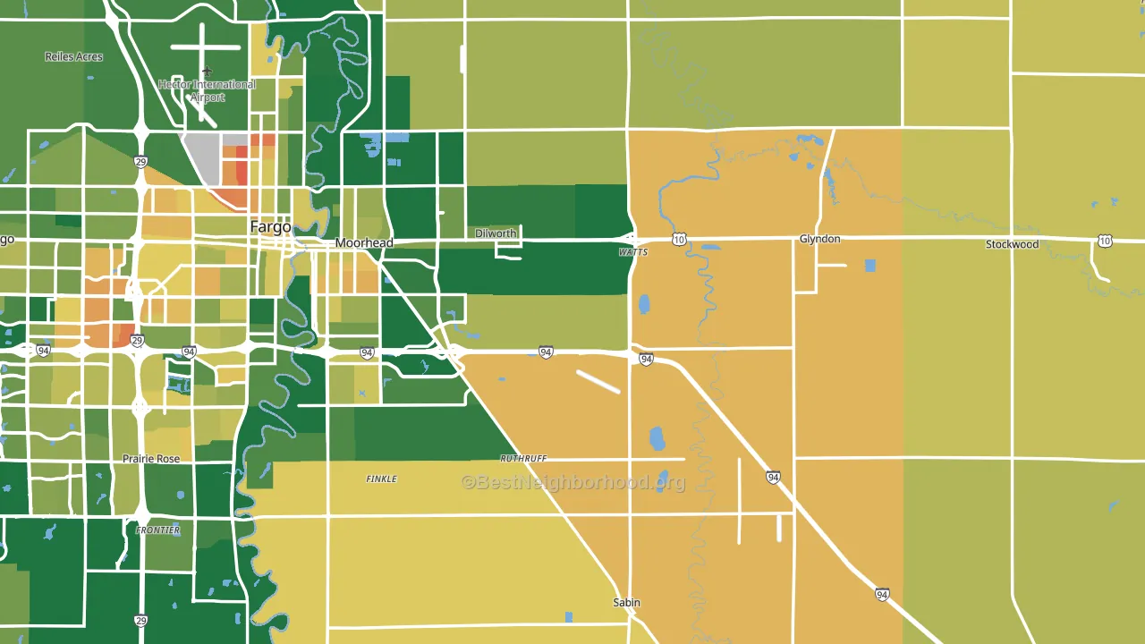 Clay County, MN block-group voter-turnout map