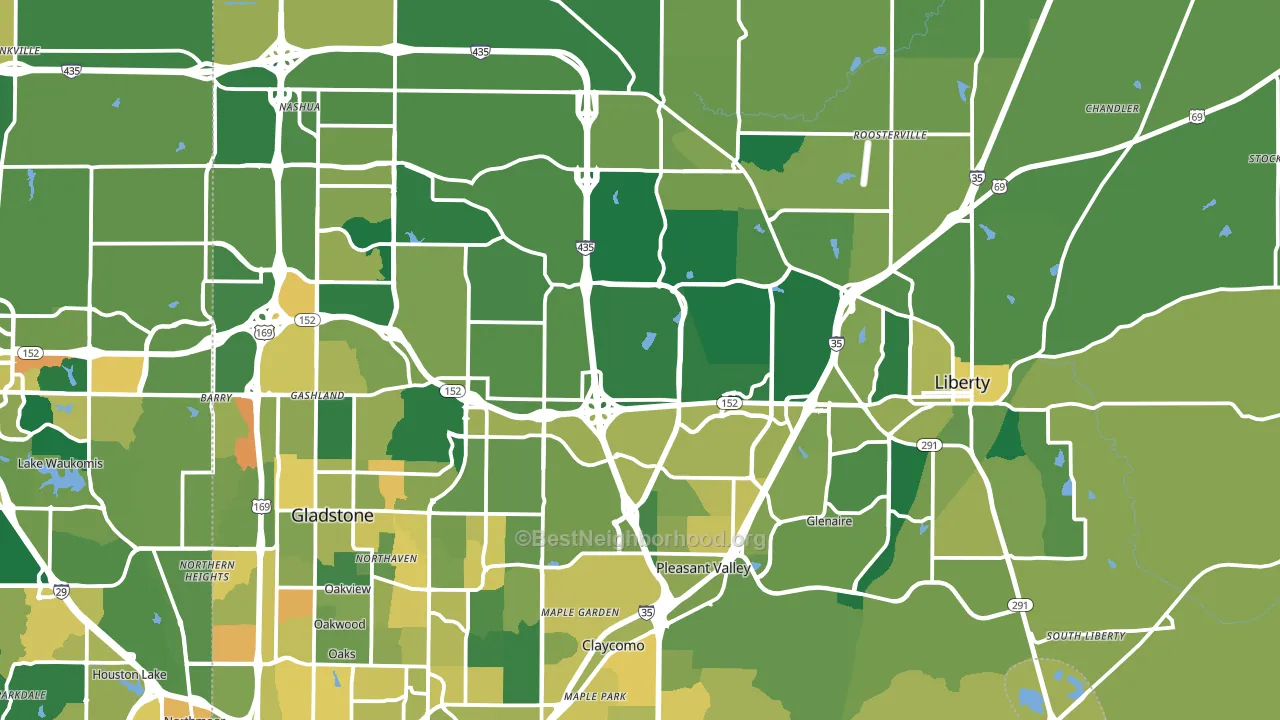 Clay County, MO block-group voter-turnout map