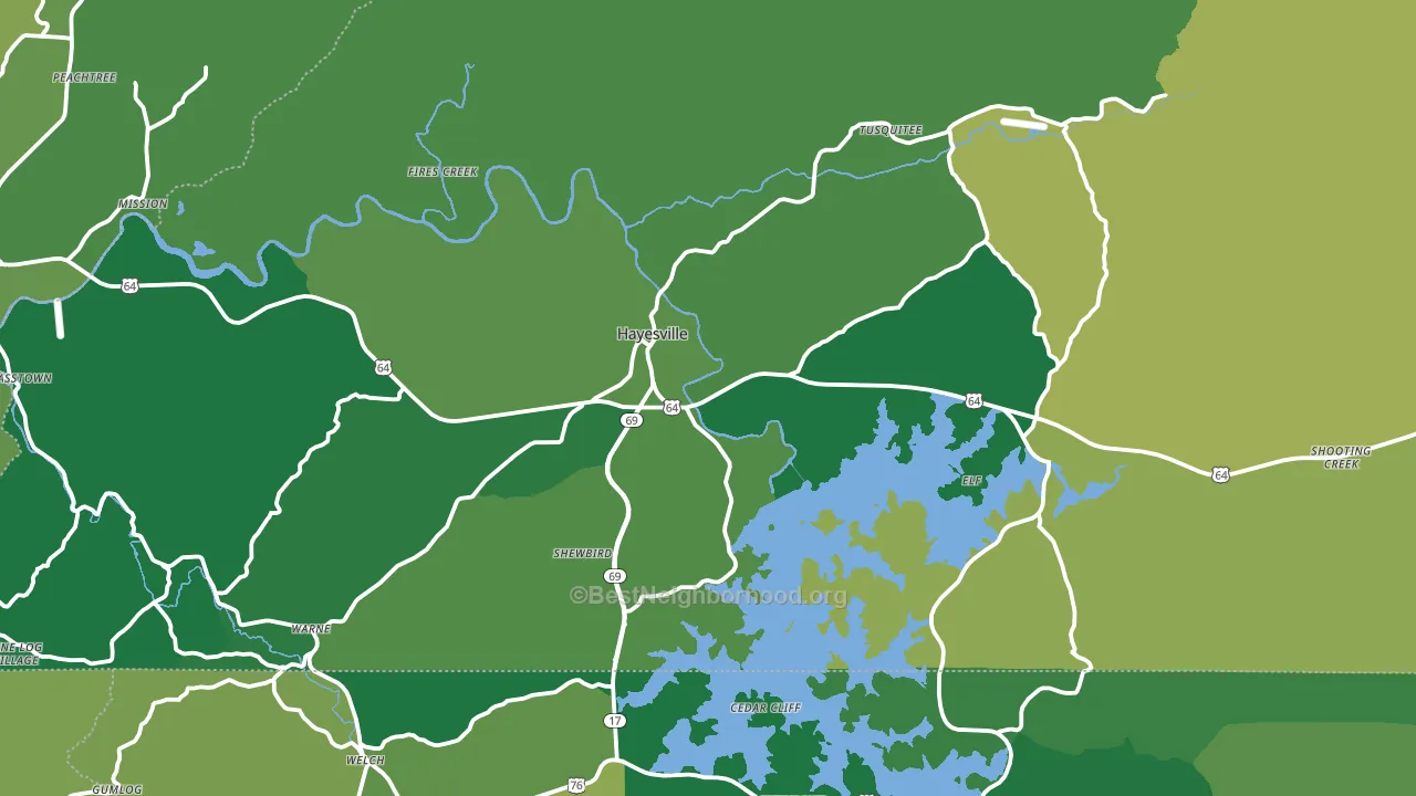 Clay County, NC block-group voter-turnout map