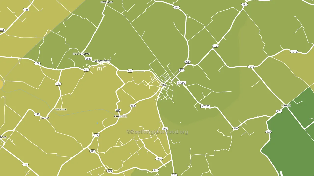 Clay, KY block-group voter-turnout map