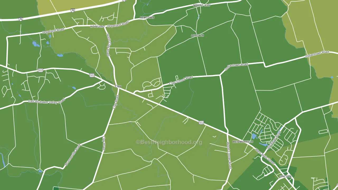 Clay, PA block-group voter-turnout map
