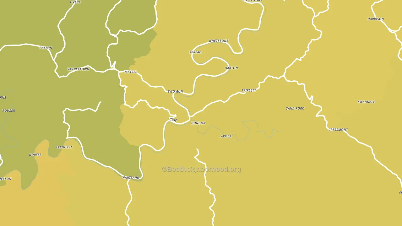 Clay, WV block-group voter-turnout map