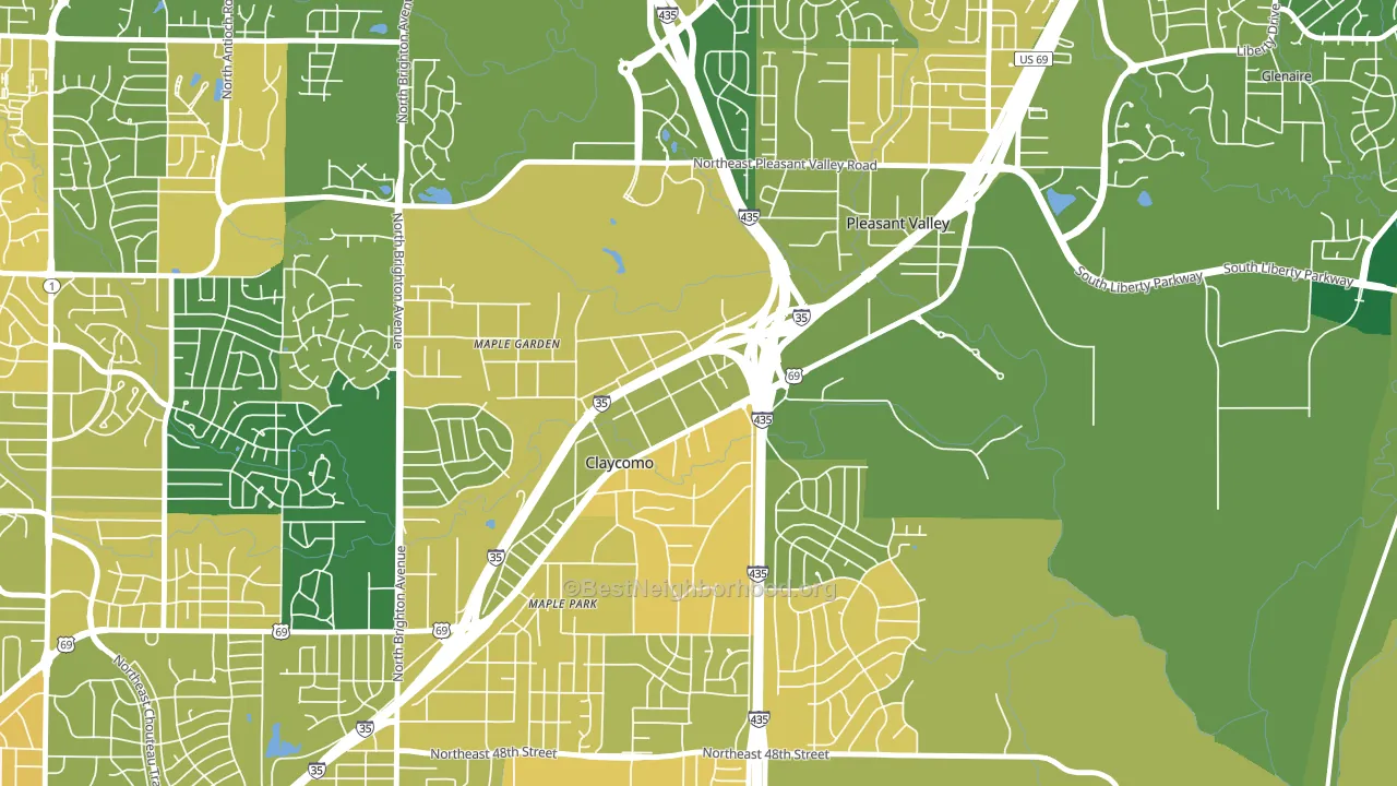 Claycomo, MO block-group voter-turnout map
