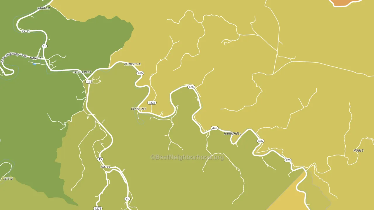 Clayhole, KY block-group voter-turnout map