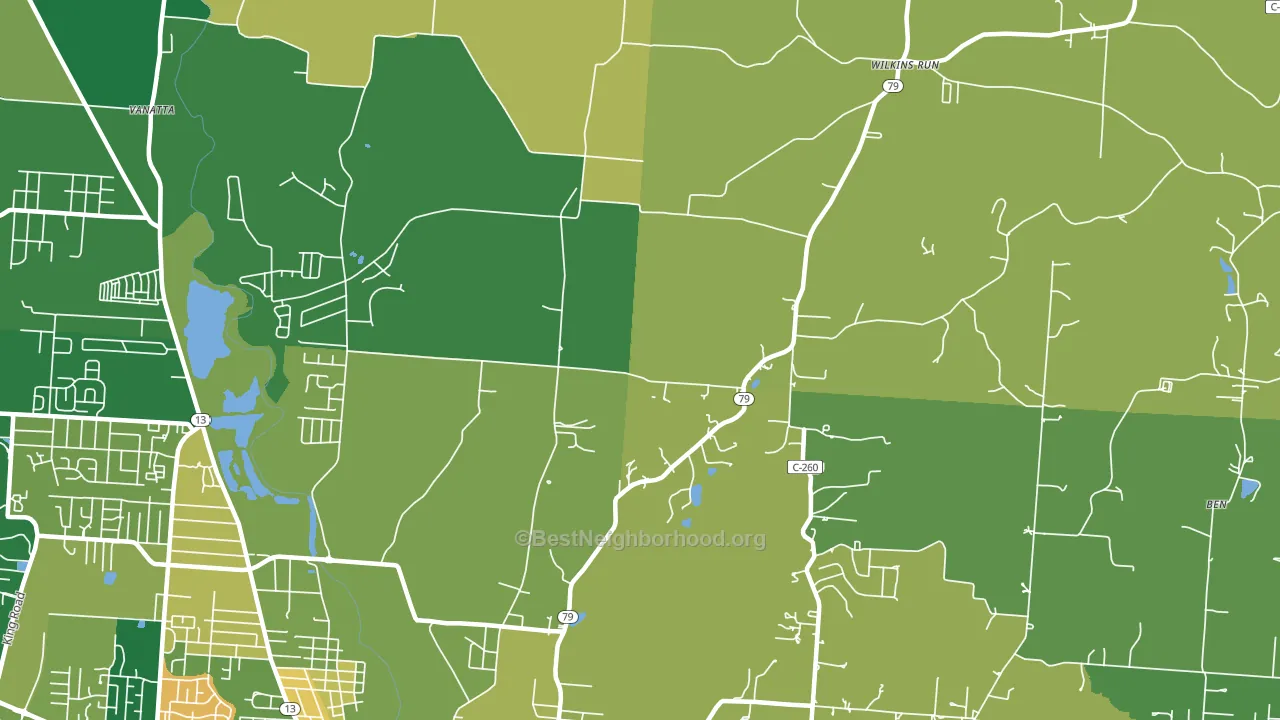 Claylick, OH block-group voter-turnout map