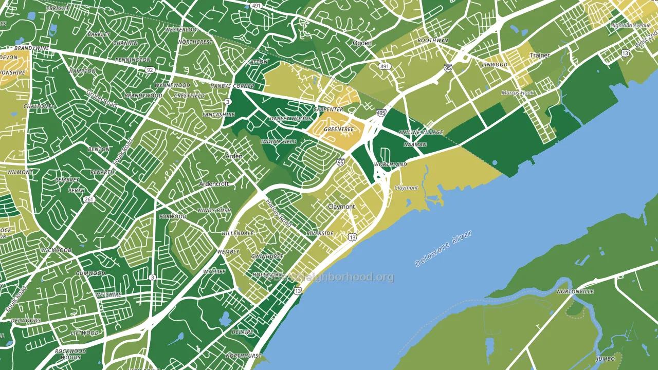 Claymont, DE block-group voter-turnout map