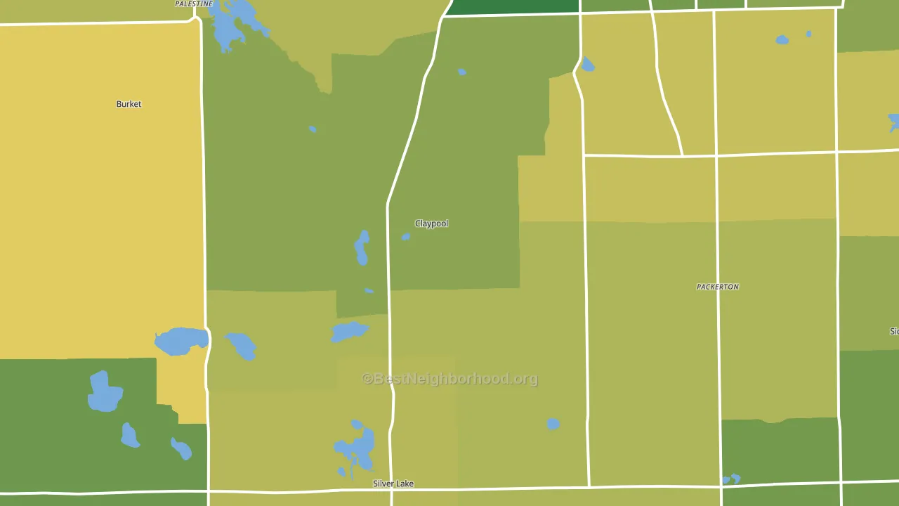 Claypool, IN block-group voter-turnout map