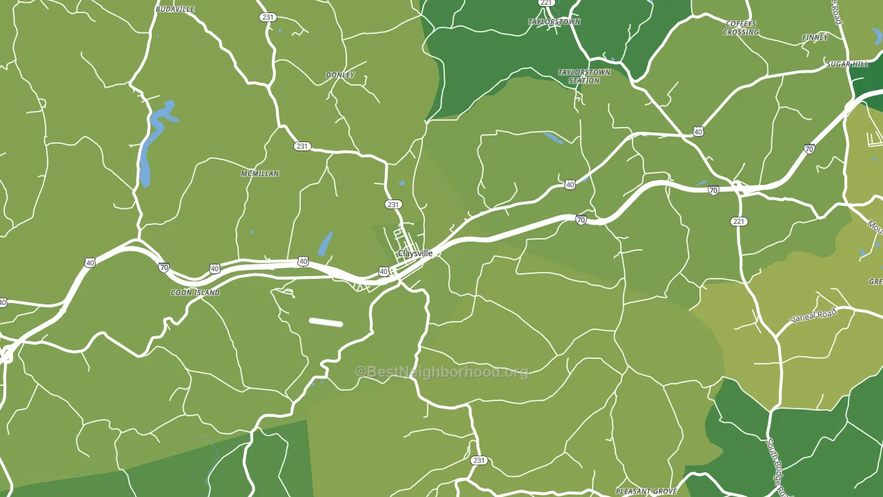 Claysville, PA block-group voter-turnout map