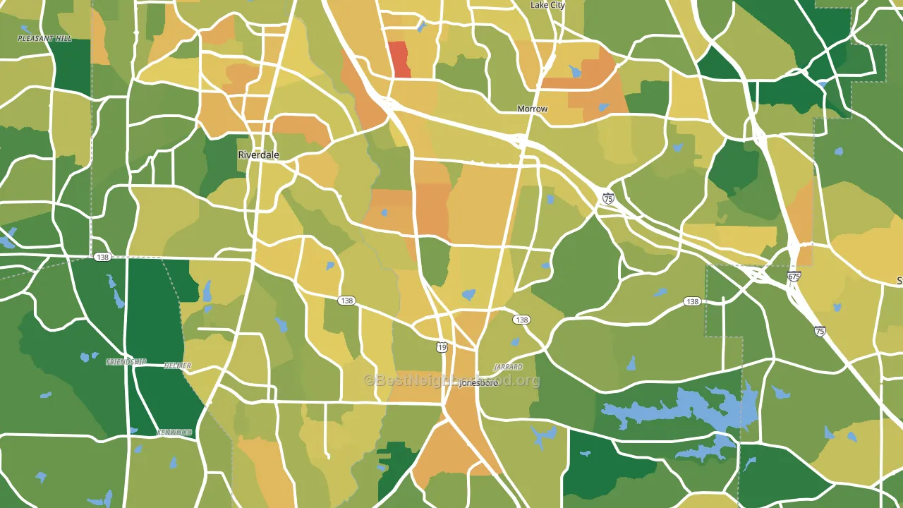 Clayton County, GA block-group voter-turnout map