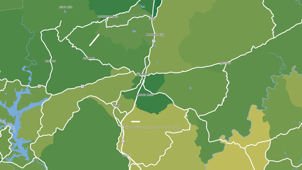 Clayton, GA block-group voter-turnout map