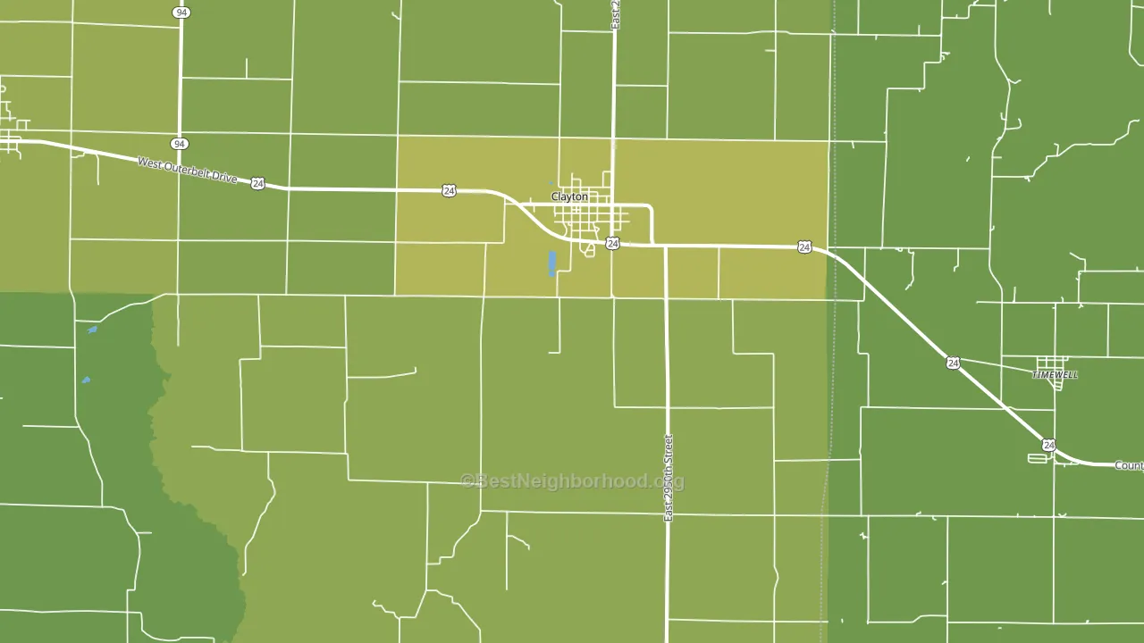 Clayton, IL block-group voter-turnout map