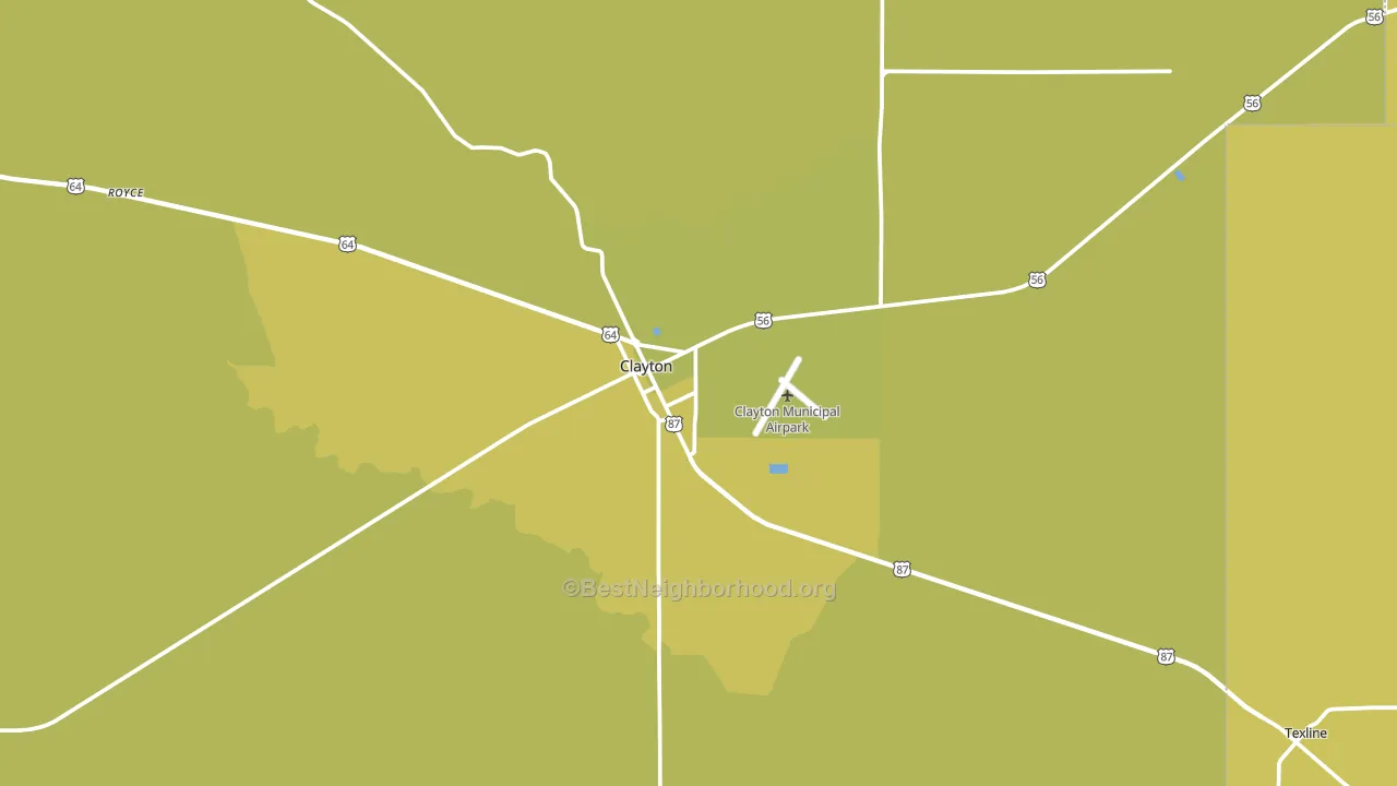 Clayton, NM block-group voter-turnout map