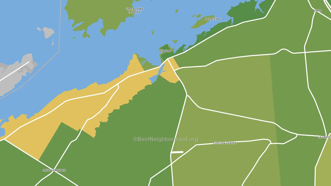 Clayton, NY block-group voter-turnout map