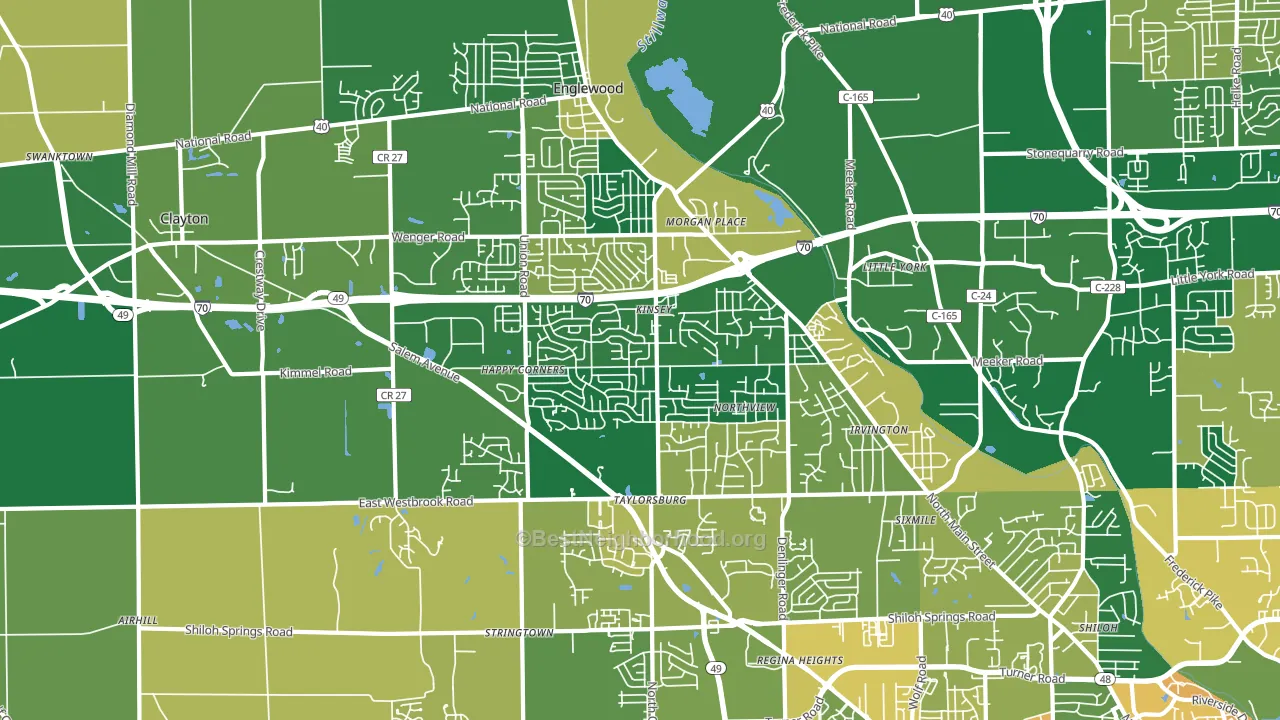 Clayton, OH block-group voter-turnout map