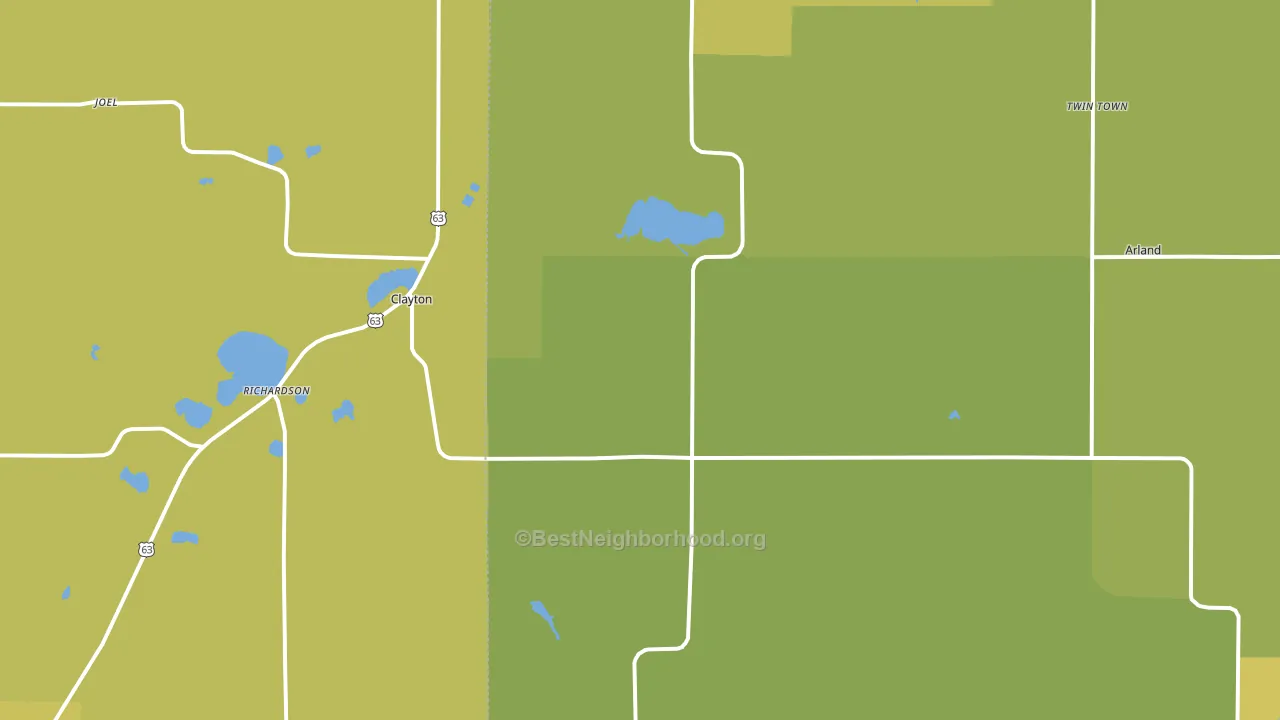 Clayton, WI block-group voter-turnout map