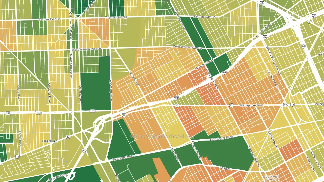 Claytown, Detroit, MI block-group voter-turnout map