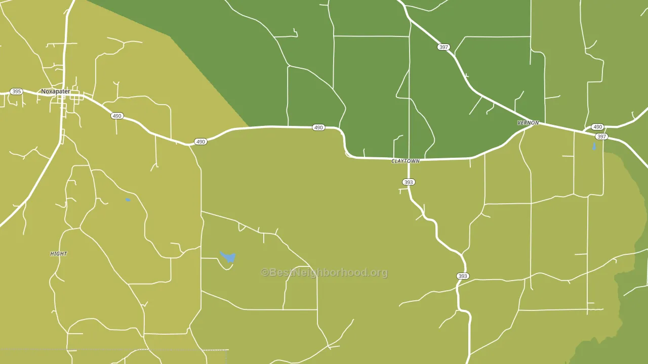 Claytown, MS block-group voter-turnout map