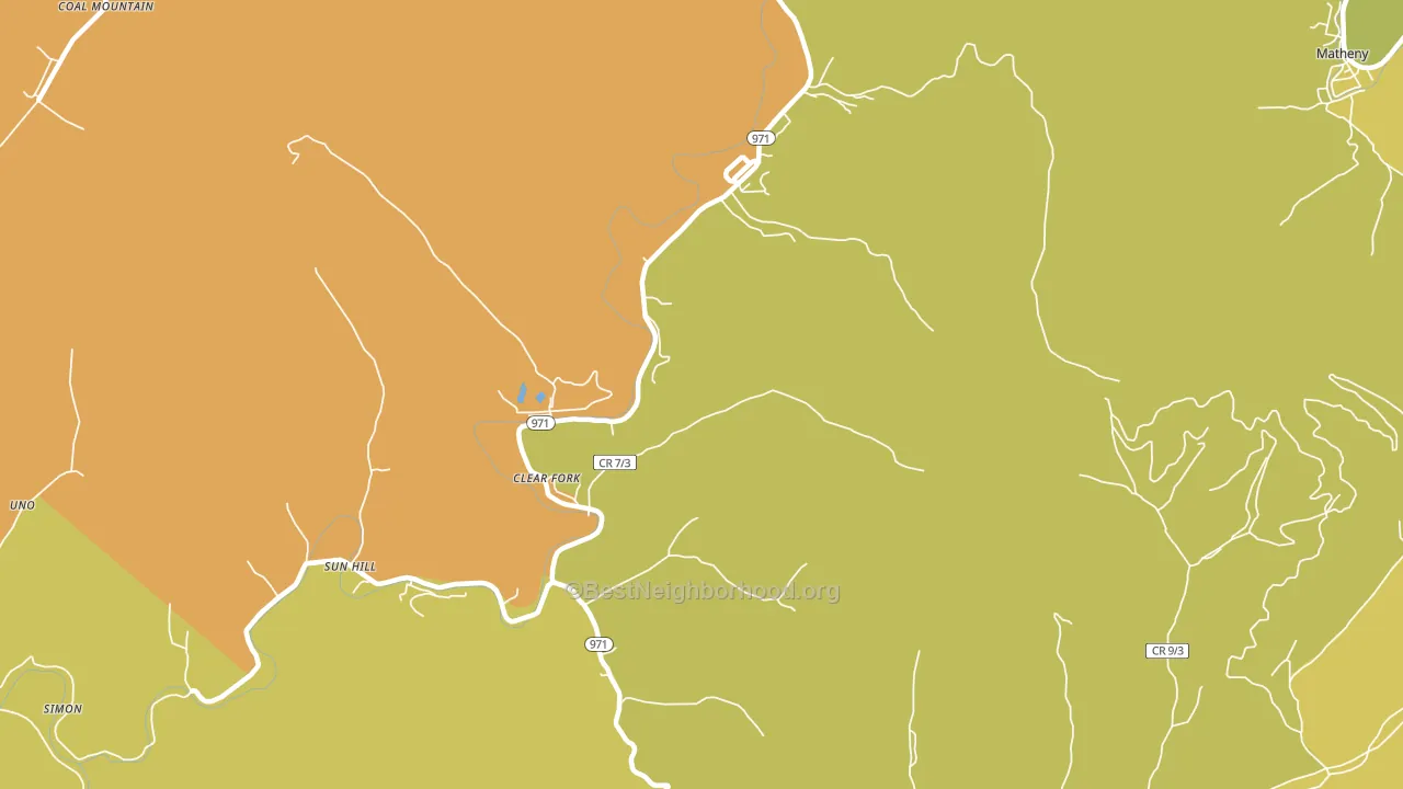 Clear Fork, WV block-group voter-turnout map