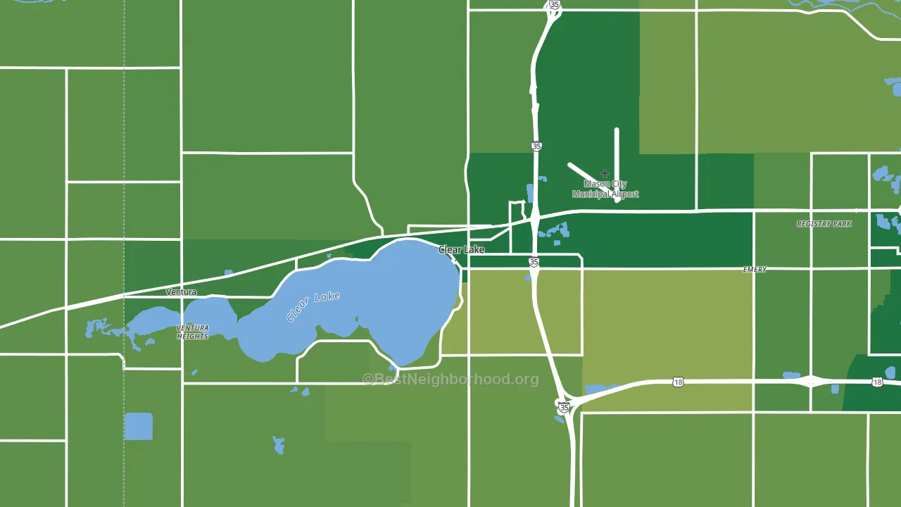 Clear Lake, IA block-group voter-turnout map