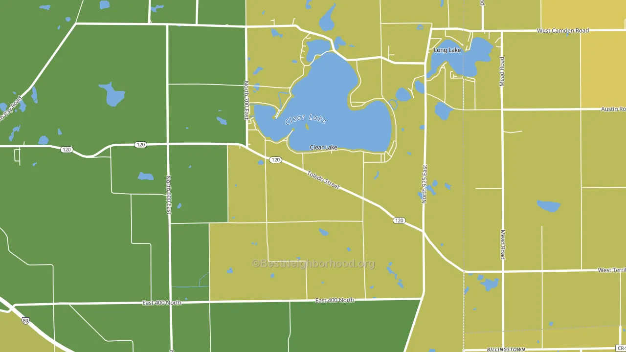 Clear Lake, IN block-group voter-turnout map