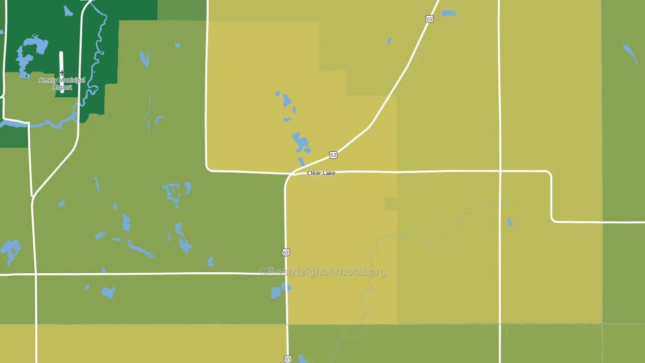 Clear Lake, WI block-group voter-turnout map