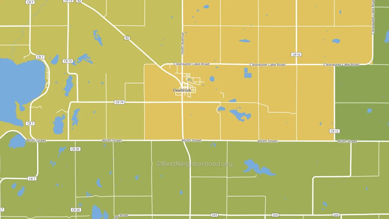 Clearbrook, MN block-group voter-turnout map