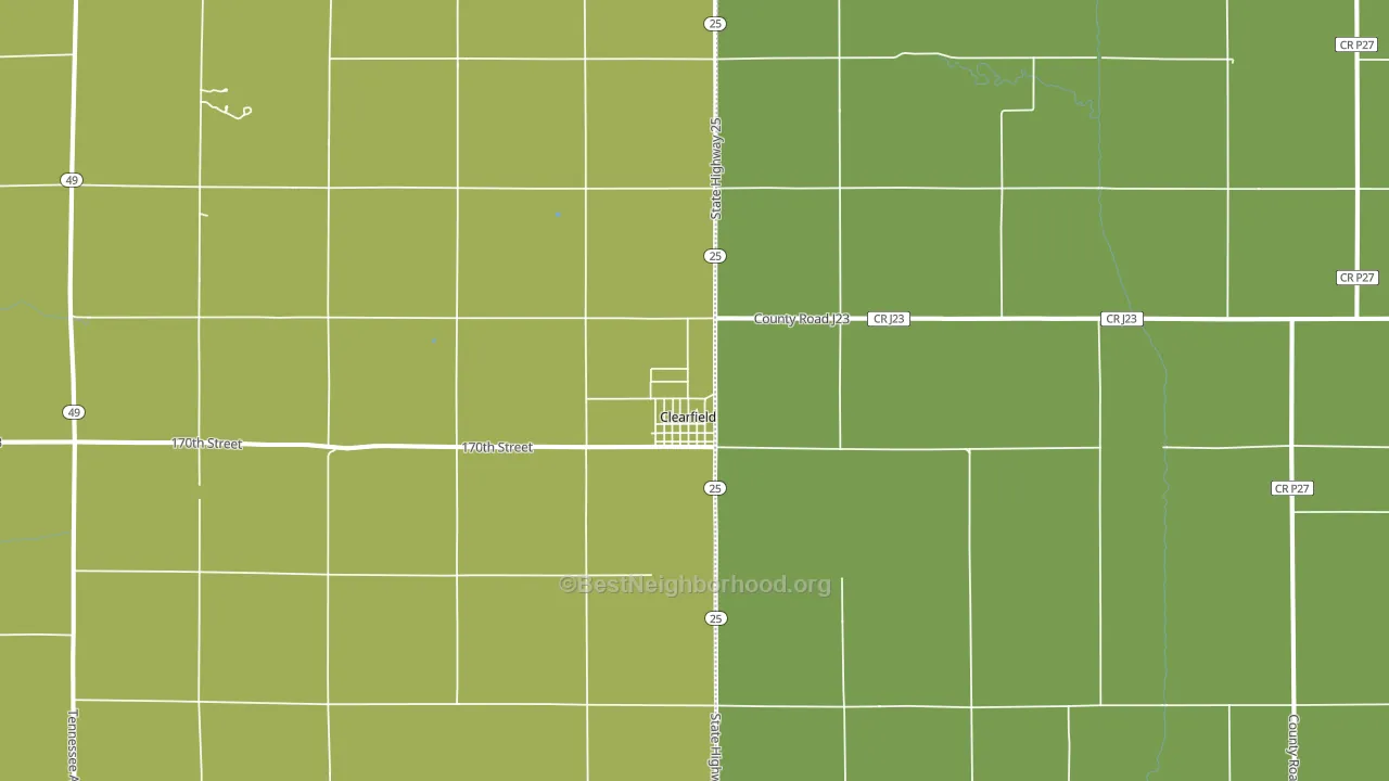 Clearfield, IA block-group voter-turnout map