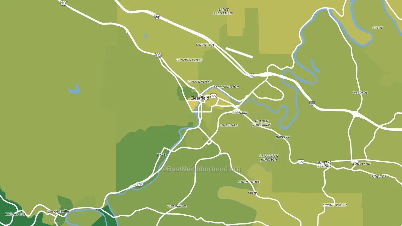 Clearfield, PA block-group voter-turnout map