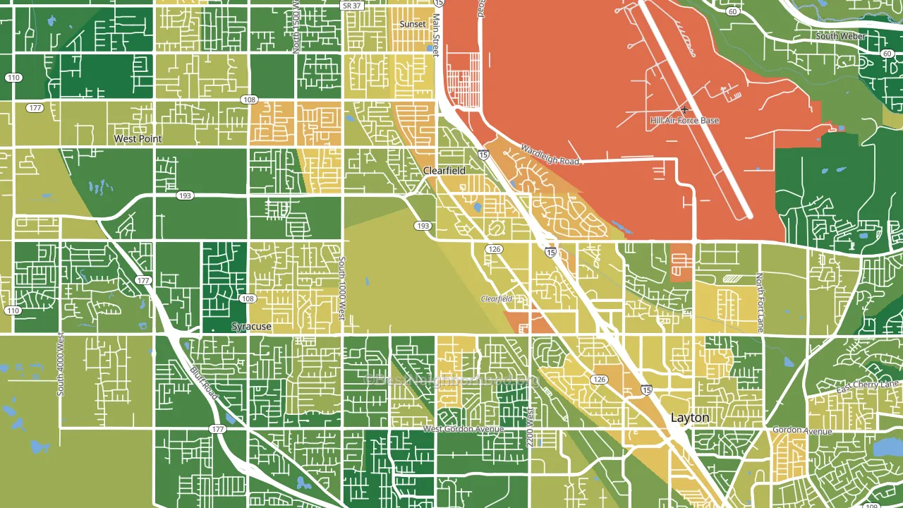 Clearfield, UT block-group voter-turnout map