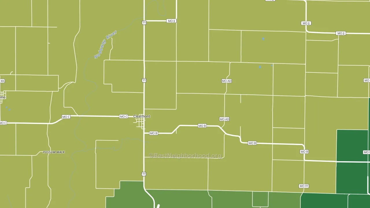 Clearmont, MO block-group voter-turnout map