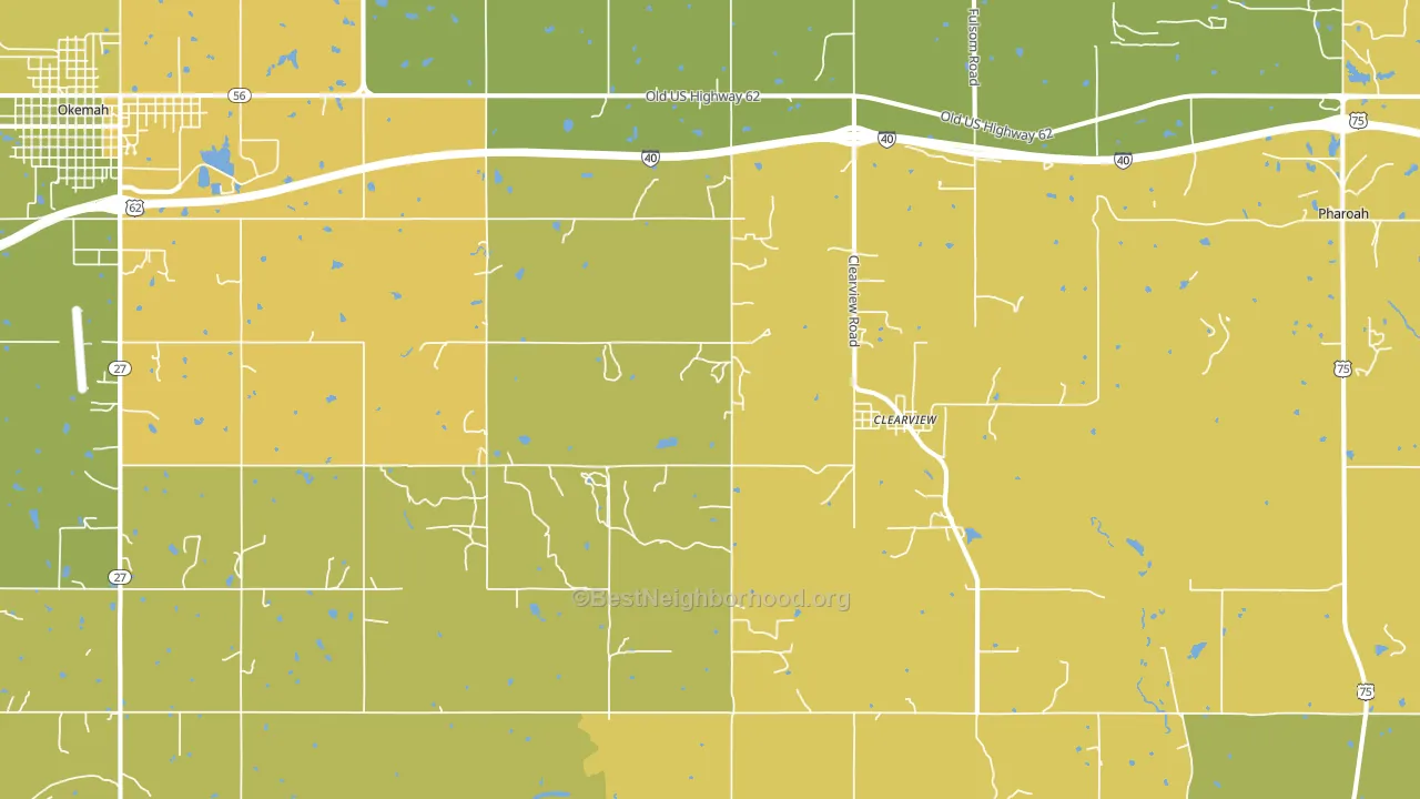 Clearview, OK block-group voter-turnout map