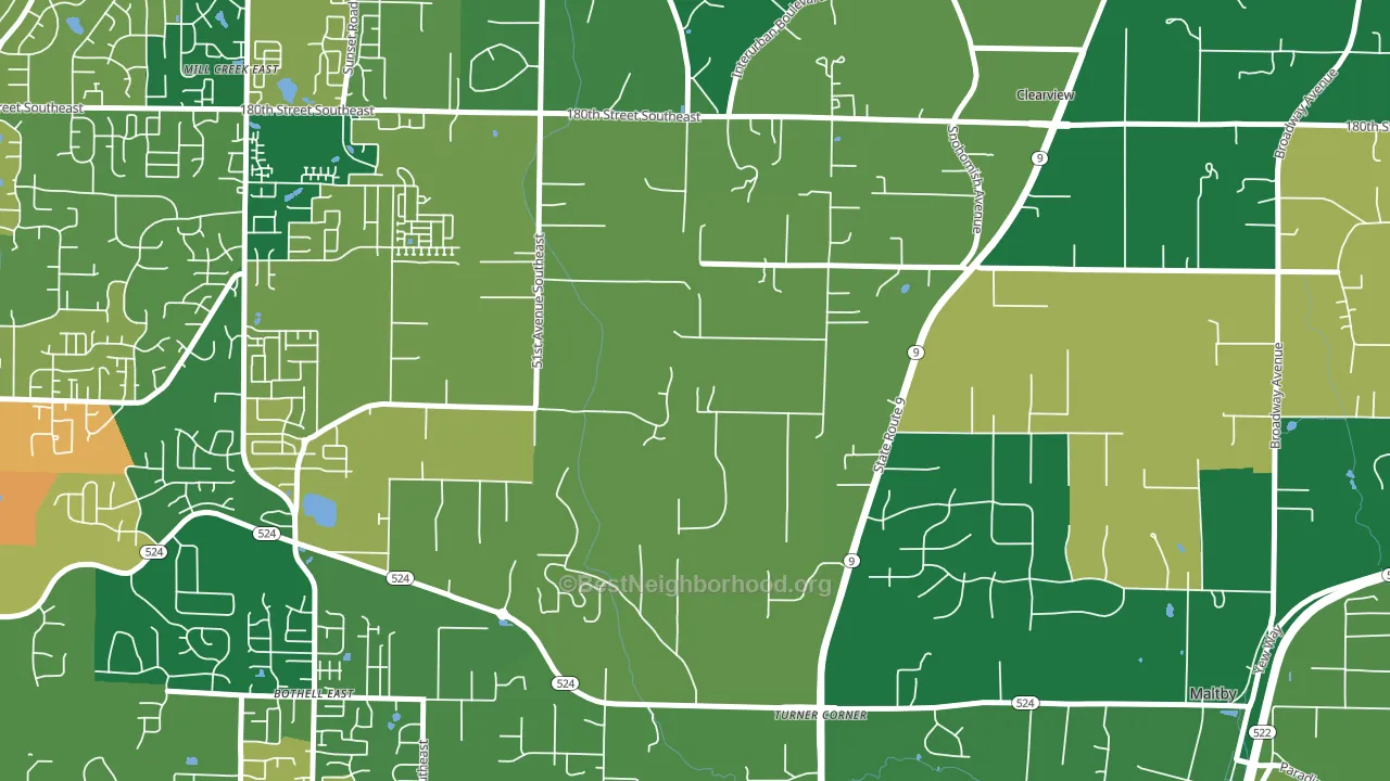 Clearview, WA block-group voter-turnout map