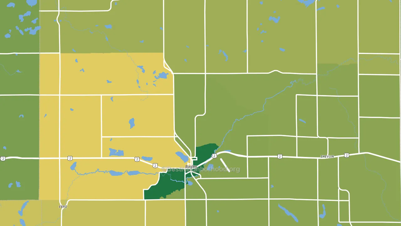 Clearwater County, MN block-group voter-turnout map