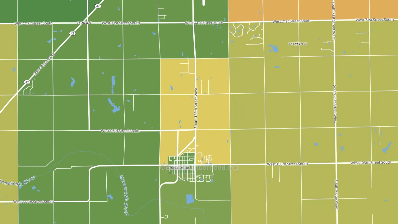 Clearwater, KS block-group voter-turnout map