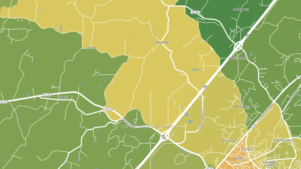 Clearwater, TN block-group voter-turnout map