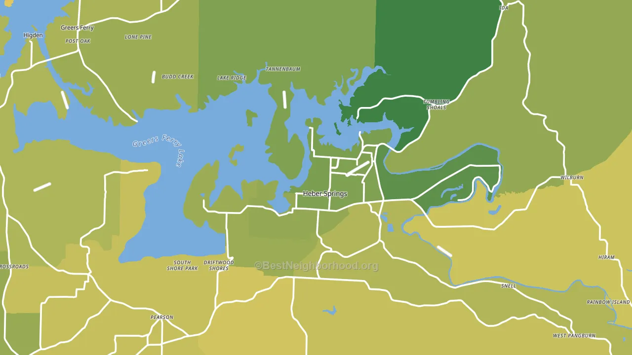 Cleburne County, AR block-group voter-turnout map