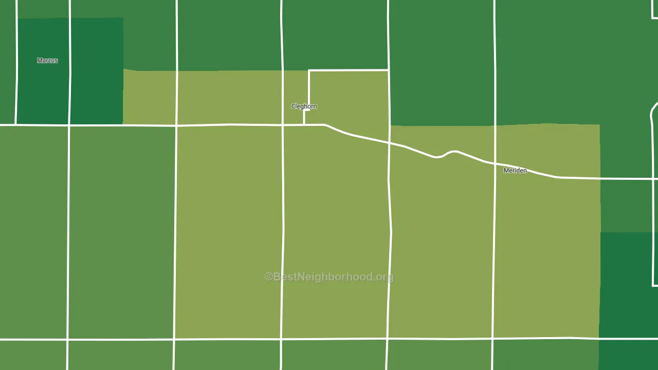 Cleghorn, IA block-group voter-turnout map