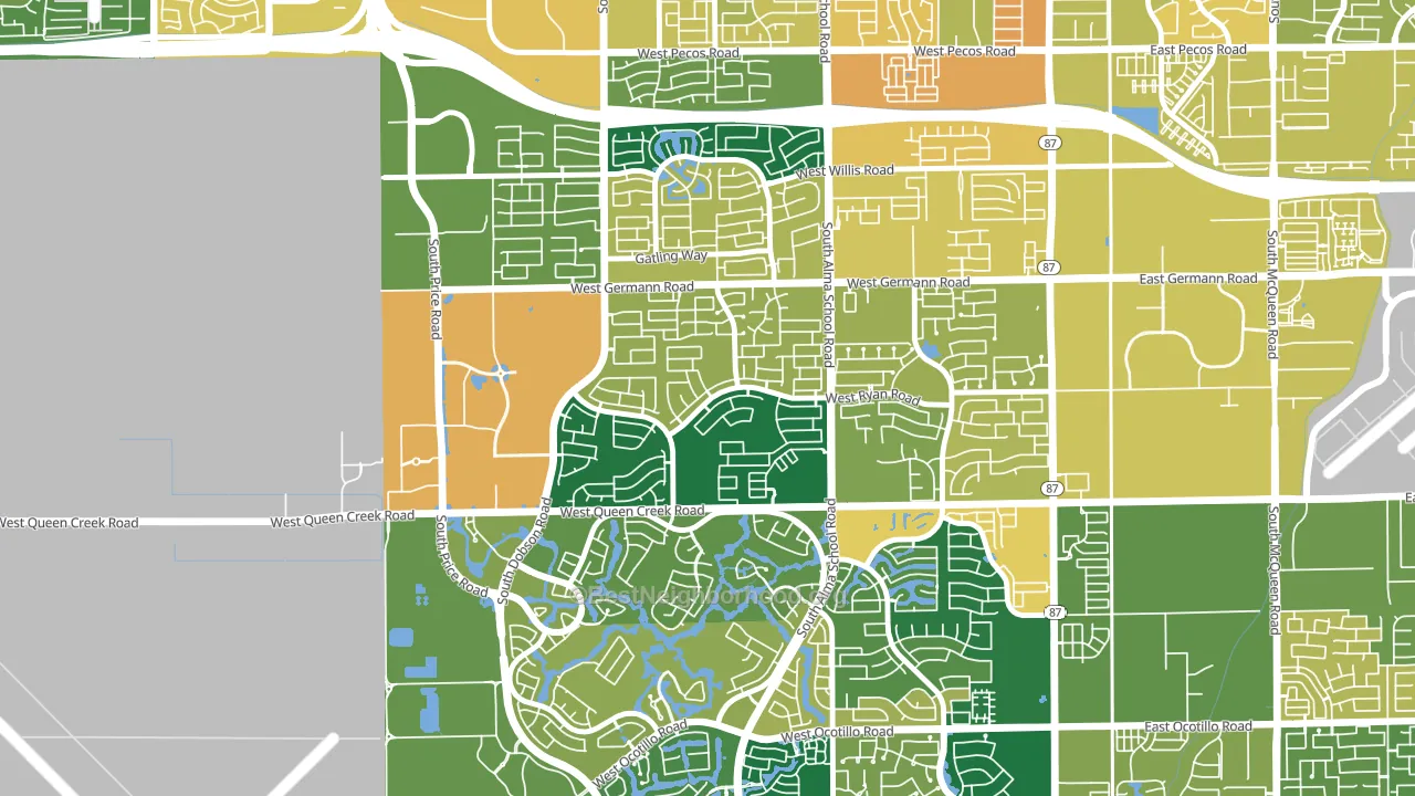 Clemente Ranch, Chandler, AZ block-group voter-turnout map