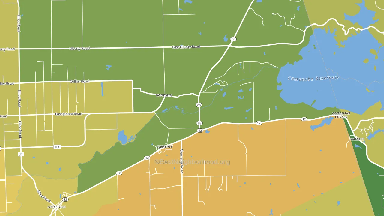Clements, CA block-group voter-turnout map