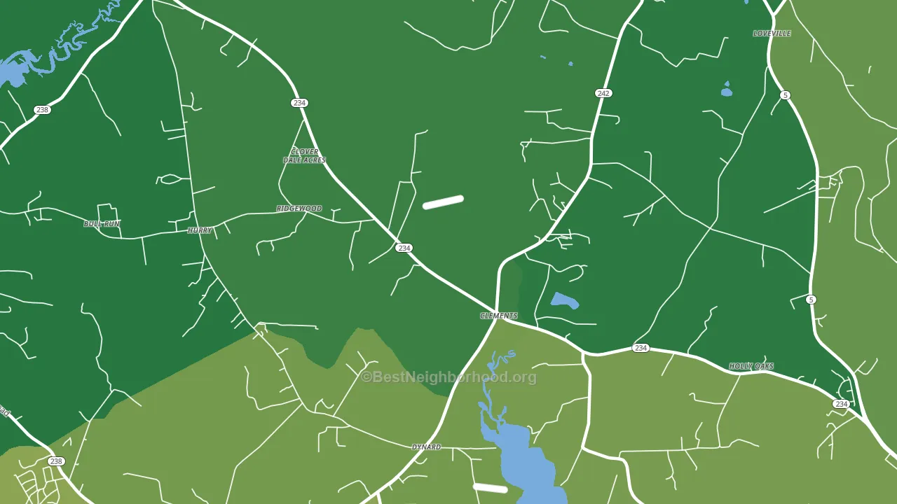 Clements, MD block-group voter-turnout map