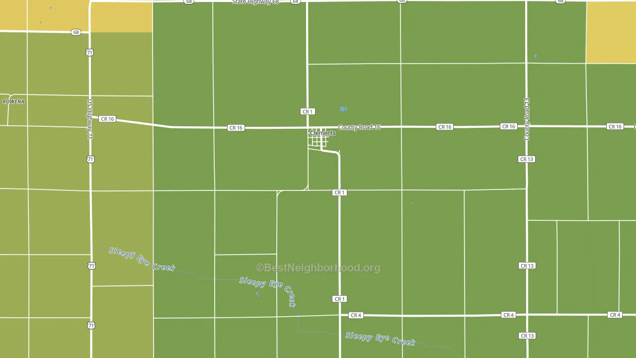 Clements, MN block-group voter-turnout map