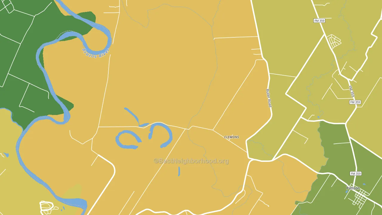 Clemons, TX block-group voter-turnout map