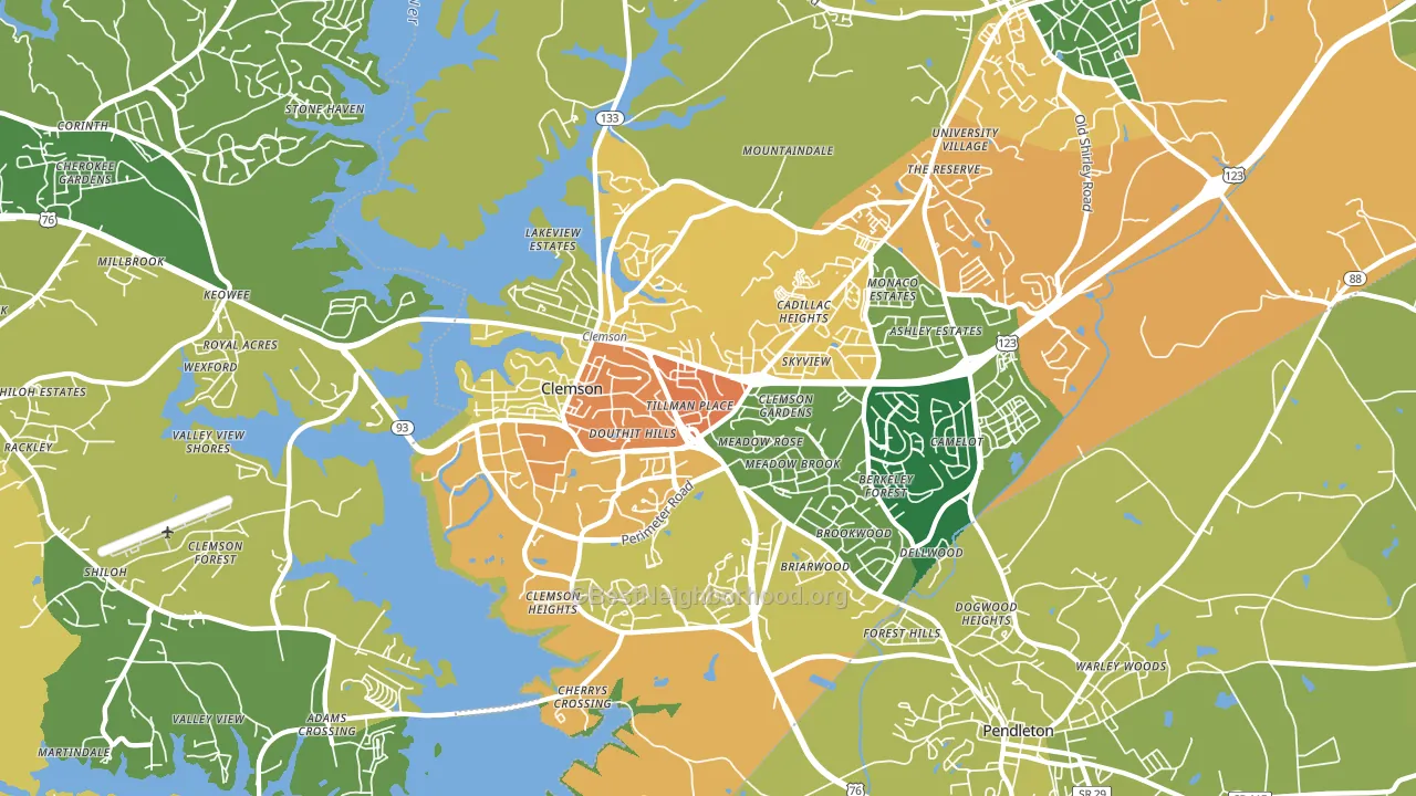 Clemson, SC block-group voter-turnout map