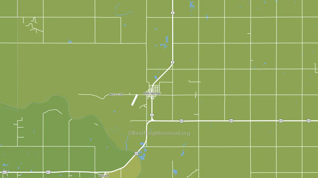 Cleo Springs, OK block-group voter-turnout map
