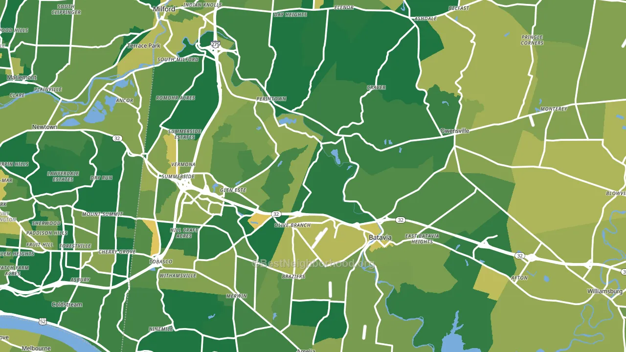 Clermont County, OH block-group voter-turnout map